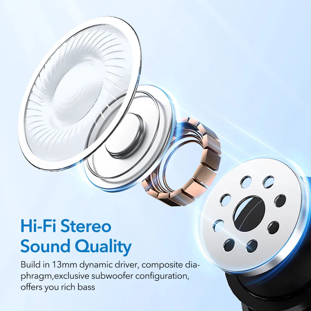 Mpow S42 Active Noise Cancelling Earphones Bluetooth 5.3 TWS Headset 30H Playback In-Ear ANC TWS Earbuds for iPhone Smartphone