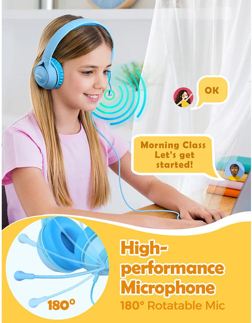Load image into Gallery viewer, Mpow LH1 Kids Headphones with Microphone,Safe Volume Limiter 94dB,3.5mm Jack On-Ear Headset for Children Teens Girls Boys School
