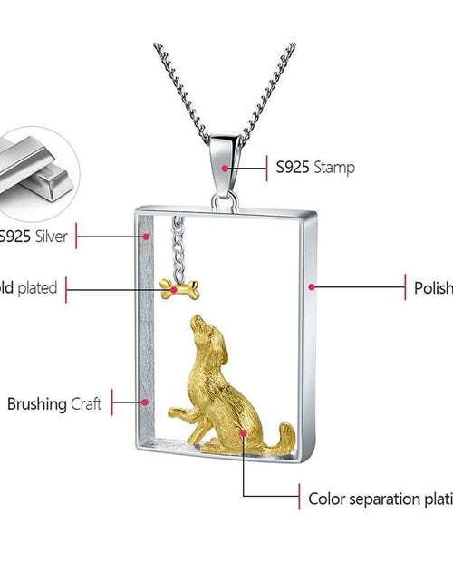 Load image into Gallery viewer, Cute Dachshund Sterling Silver Necklace by Dach Everywhere
