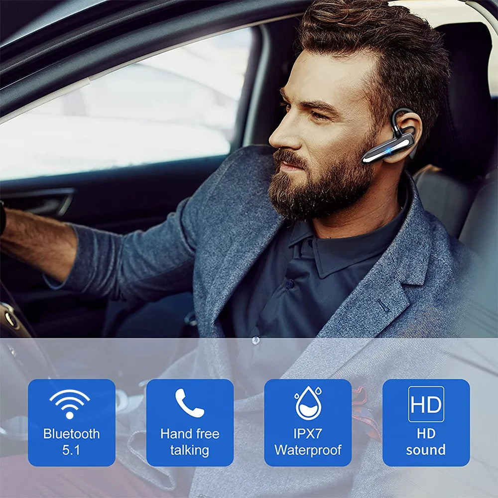 Mpow 530 Bluetooth 5.1 Headset Handsfree Calling Bluetooth Wireless Headphone with 10H Talk Time for Business Car Driver Trucker