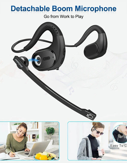 Load image into Gallery viewer, Mpow G9 Bluetooth 5.3 Earphones with Removable Microphone Noise Cancelling Open Ear Handsfree Business Headset Office Driving
