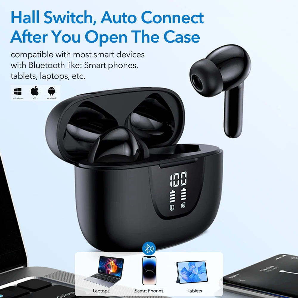 Mpow S42 Active Noise Cancelling Earphones Bluetooth 5.3 TWS Headset 30H Playback In-Ear ANC TWS Earbuds for iPhone Smartphone