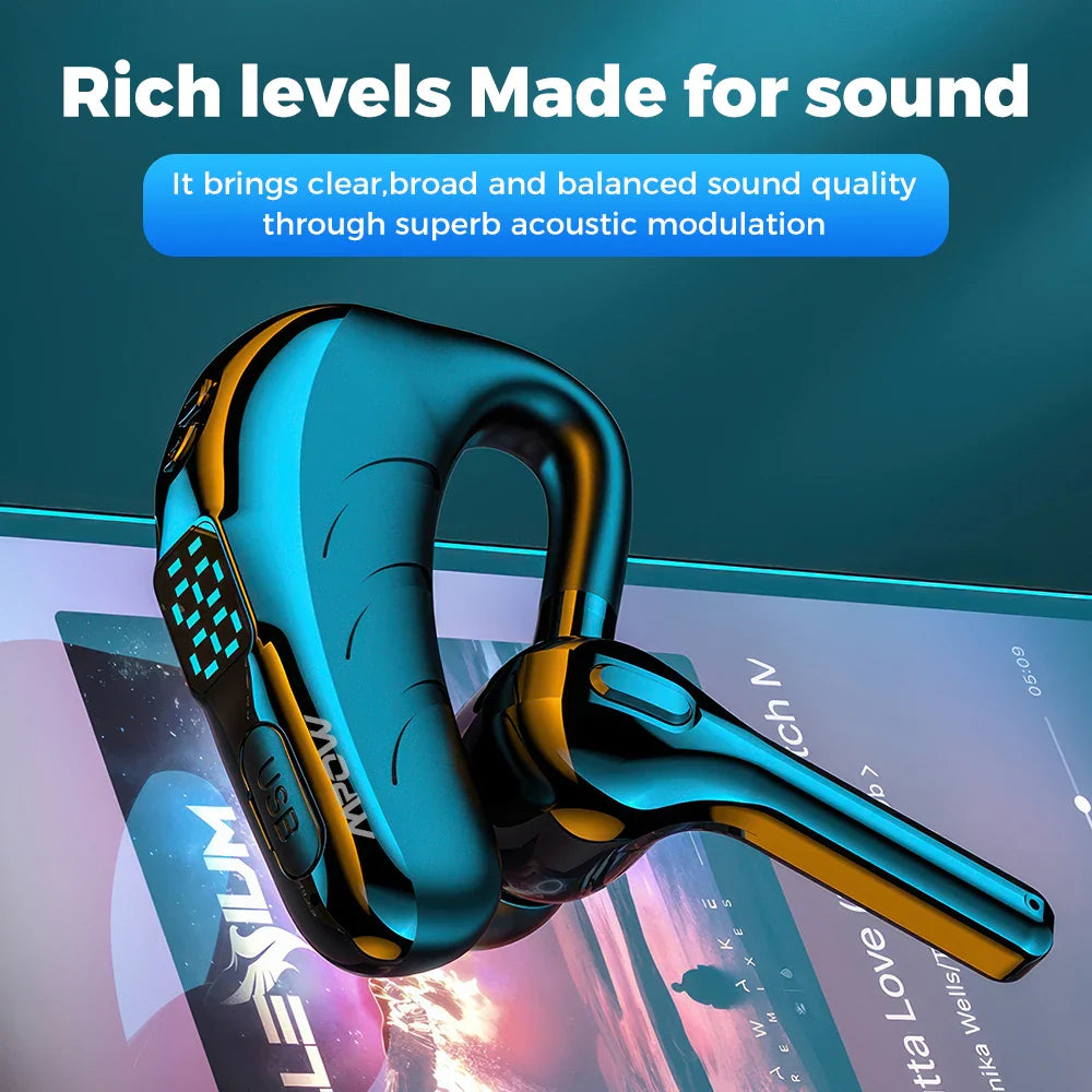 Mpow X13 Bluetooth V5.2 Single Wireless Headset Handsfree Earpiece with Microphone for Driving/Business/Office 25Hrs Android/iOS