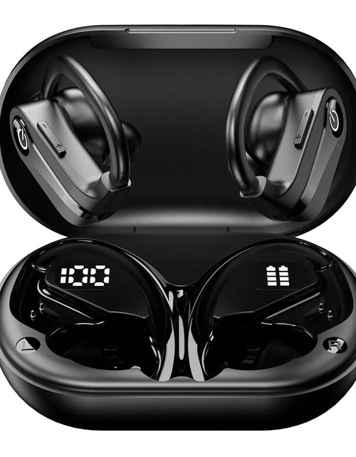 Load image into Gallery viewer, Mpow Q63 Bluetooth 5.3 Wireless Earbuds with Mic IPX7 Waterproof 200H Earphones with Hooks for Sports Running Workout Gym
