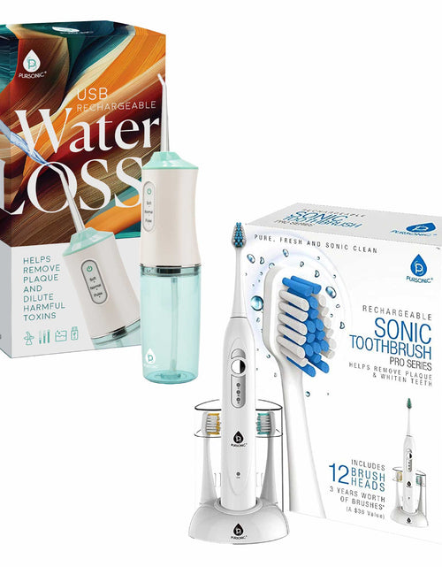 Load image into Gallery viewer, Pursonic Rechargeable Toothbrush &amp; Water Flosser Duo with Multi-Year Supply by Pursonic
