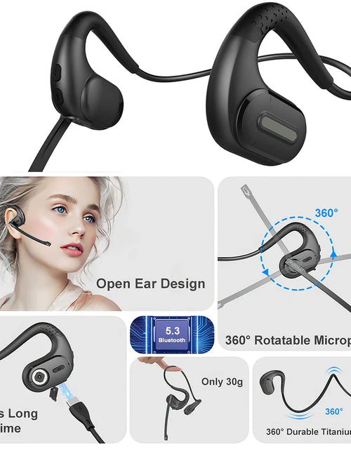 Load image into Gallery viewer, Mpow G9 Bluetooth 5.3 Earphones with Removable Microphone Noise Cancelling Open Ear Handsfree Business Headset Office Driving
