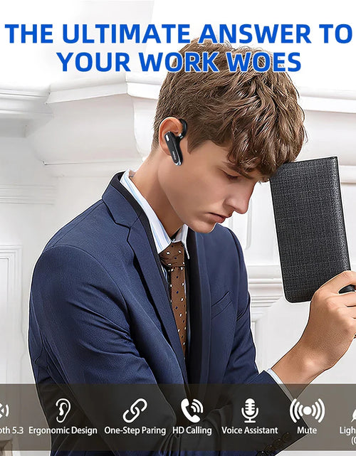 Load image into Gallery viewer, Mpow YYK530 Bluetooth Business Earpiece V5.3 Noise Cancellation Wireless Trucker Handsfree Earphone In Ear 12H Talk Time Headset
