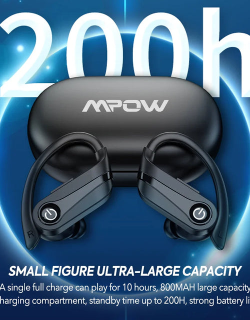 Load image into Gallery viewer, Mpow Q63 Bluetooth 5.3 Wireless Earbuds with Mic IPX7 Waterproof 200H Earphones with Hooks for Sports Running Workout Gym
