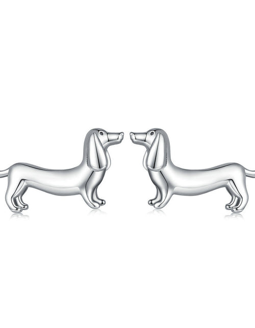 Load image into Gallery viewer, Elegant Dachshund Sterling Silver Ring &amp; Earring by Dach Everywhere
