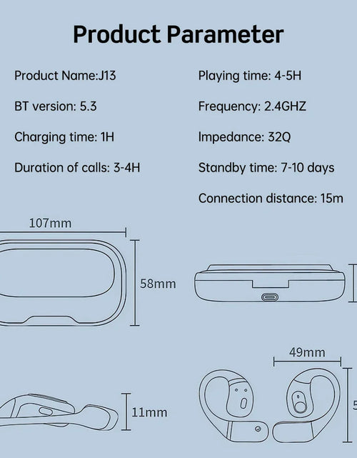 Load image into Gallery viewer, Mpow J13 True Wireless Sports Earphones,Bluetooth 5.3 OWS Open Ear Headsets with Earhooks 25 Hrs Playtime &amp; ENC Noise Reduction
