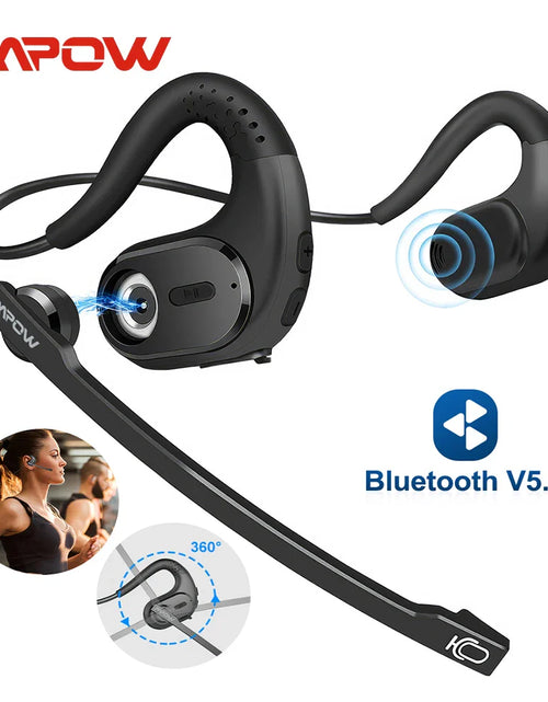 Load image into Gallery viewer, Mpow G9 Bluetooth 5.3 Open Ear Headphones with Removable Microphone Noise Cancelling Air Conduction Headset with 12H Playtime
