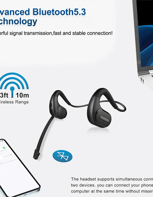 Load image into Gallery viewer, Mpow G9 Bluetooth 5.3 Open Ear Headphones with Removable Microphone Noise Cancelling Air Conduction Headset with 12H Playtime
