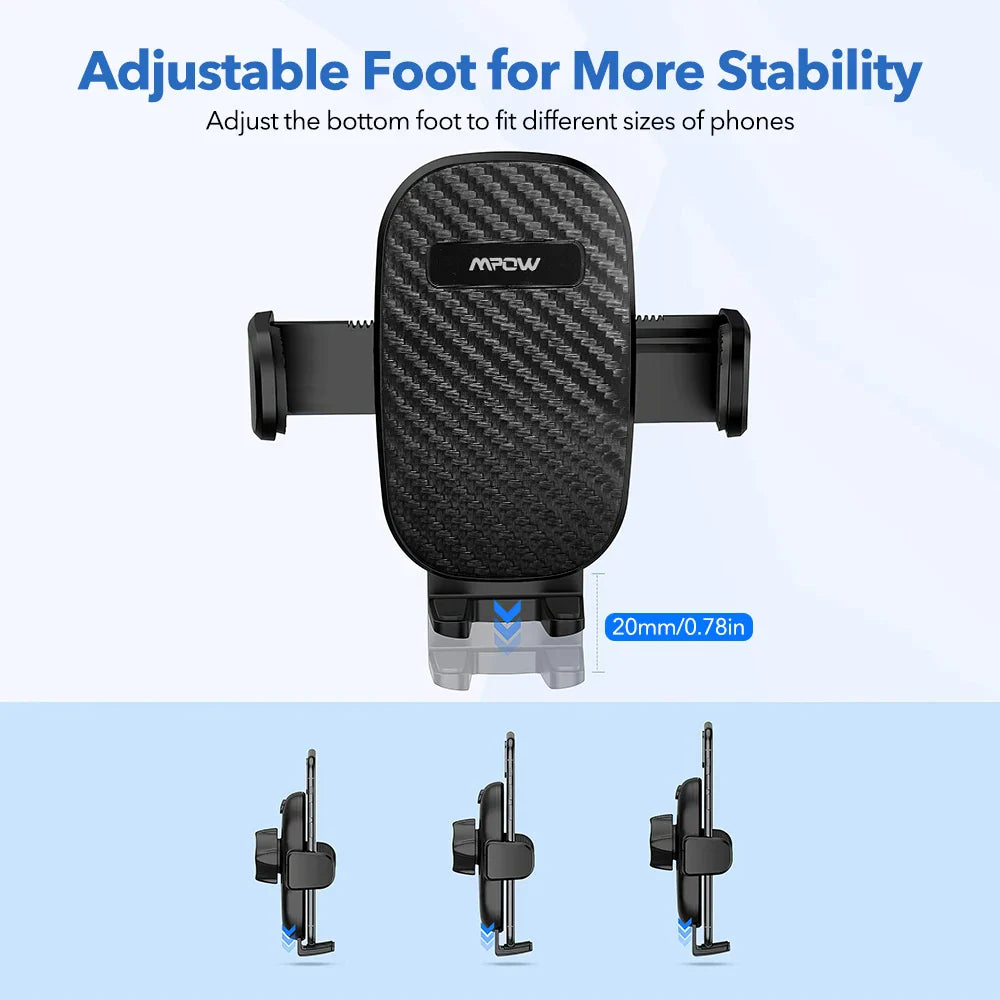 Mpow CA158 Universal Car Phone Mount Windshield Dashboard Car Phone Holder with Long Gooseneck for iPhone 14 15 Plus Max Samsung