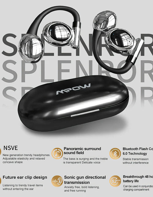 Load image into Gallery viewer, Mpow YYK-880 Open Ear Headphones Bluetooth 5.3 Wireless Earbuds with Earhooks for Office Work/Leisure/Sports,Up to 60H Playtime
