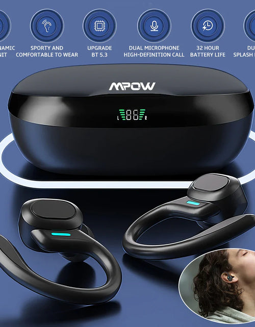 Load image into Gallery viewer, Mpow SP16 Bluetooth V5.3 Headphone with CVC 8.0 Dual Mic Noise Cancelling Wireless Headset 160Hrs Talktime for iOS Android Phone
