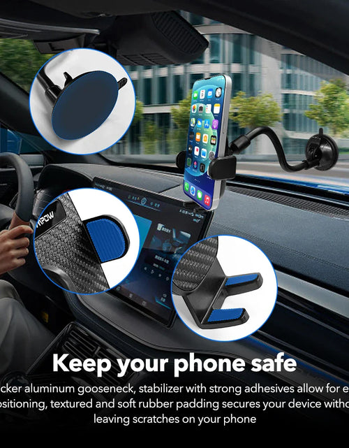 Load image into Gallery viewer, Mpow CA158 Universal Car Phone Mount Windshield Dashboard Car Phone Holder with Long Gooseneck for iPhone 14 15 Plus Max Samsung
