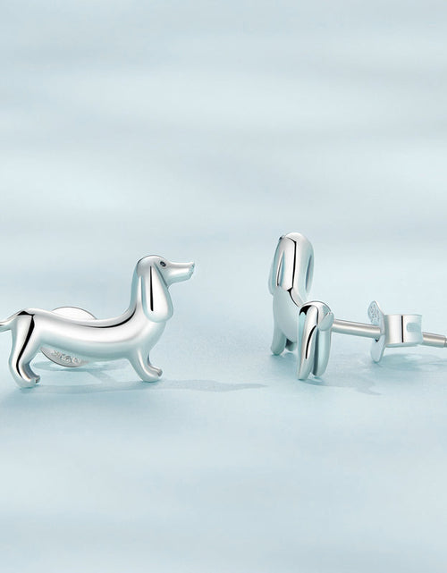 Load image into Gallery viewer, Elegant Dachshund Sterling Silver Ring &amp; Earring by Dach Everywhere
