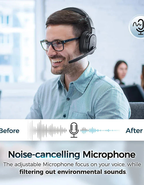 Load image into Gallery viewer, Mpow E65 2 in 1 Wireless Headphones Bluetooth 5.3 Dual/Single Office Headset with Microphone&amp;Mute Switch 35H for Trucker Driver
