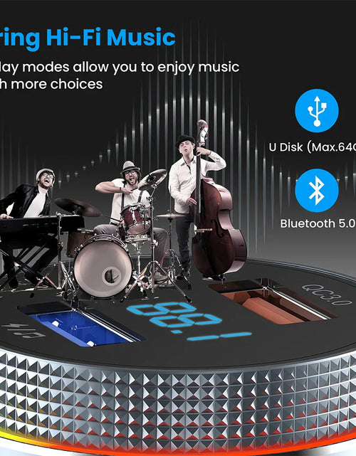 Load image into Gallery viewer, Mpow Bluetooth FM Transmitter for Car Adapter Bluetooth Wireless Radio MP3 Player with QC3.0 Quick Charge Handsfree Callling
