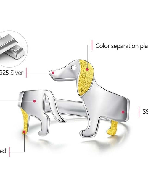 Load image into Gallery viewer, Dach Everywhere™ Cute Dachshund Sterling Silver Ring by Dach Everywhere
