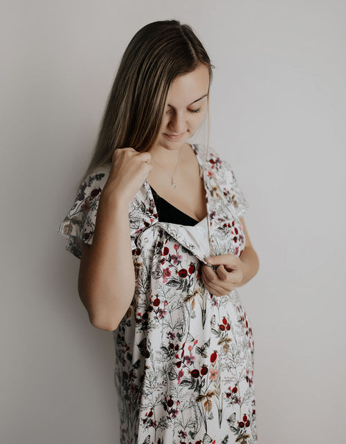 Load image into Gallery viewer, Floral Mommy Labor and Delivery Nursing Hospital Gown by Three Little Tots

