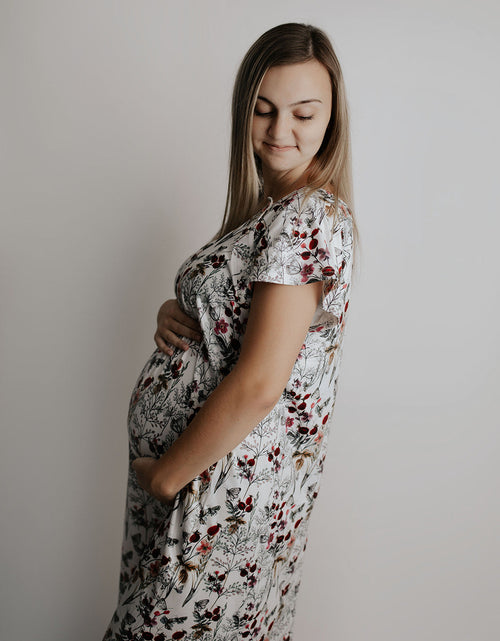 Load image into Gallery viewer, Floral Mommy Labor and Delivery Nursing Hospital Gown by Three Little Tots
