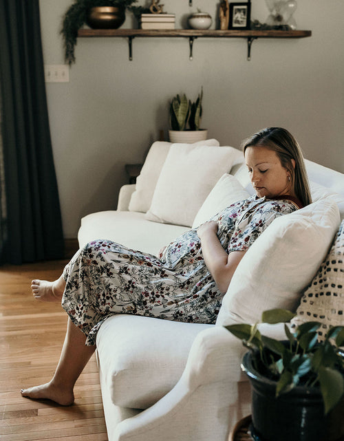 Load image into Gallery viewer, Floral Mommy Labor and Delivery Nursing Hospital Gown by Three Little Tots
