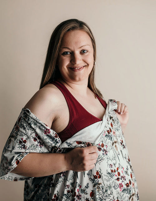 Load image into Gallery viewer, Floral Mommy Labor and Delivery Nursing Hospital Gown by Three Little Tots
