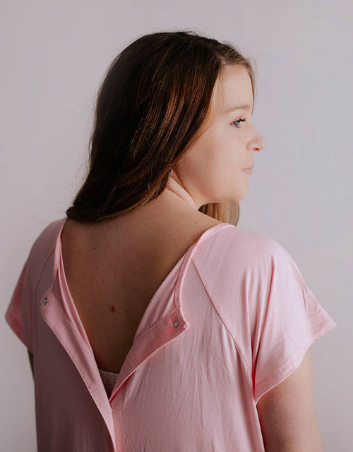 Load image into Gallery viewer, Light Pink Labor and Delivery Nursing Hospital Gown by Three Little Tots
