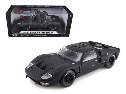 Load image into Gallery viewer, 1966 Ford GT-40 GT40 MK 2 Matt Black 1/18 Diecast Car Model by Shelby Collectibles
