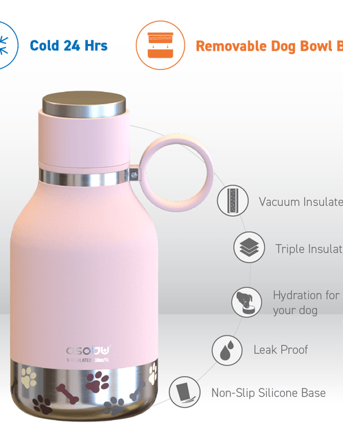 Load image into Gallery viewer, Pink Dog Bowl Bottle by ASOBU®
