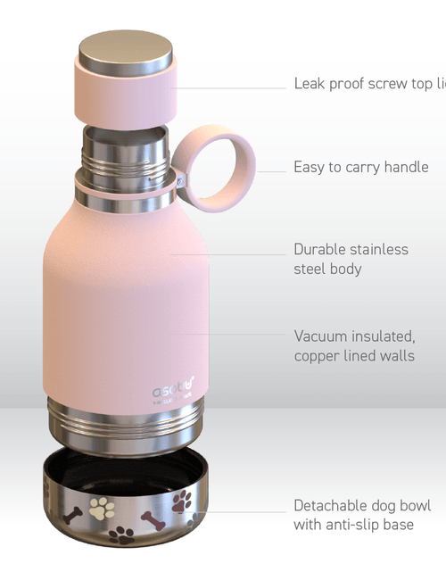 Load image into Gallery viewer, Pink Dog Bowl Bottle by ASOBU®
