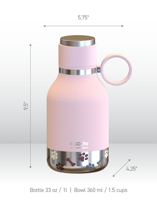 Load image into Gallery viewer, Pink Dog Bowl Bottle by ASOBU®
