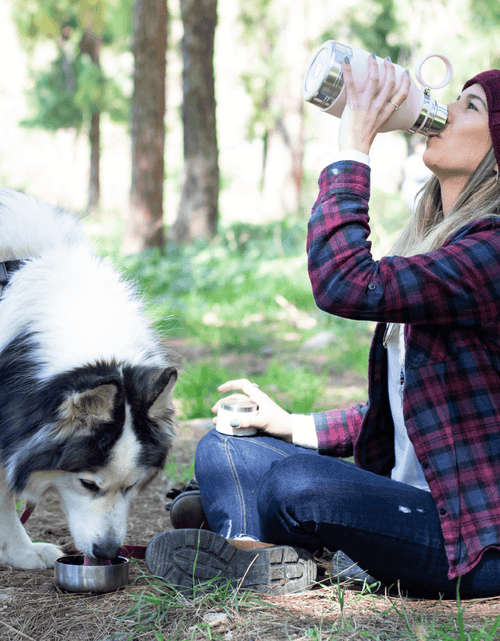Load image into Gallery viewer, Pink Dog Bowl Bottle by ASOBU®
