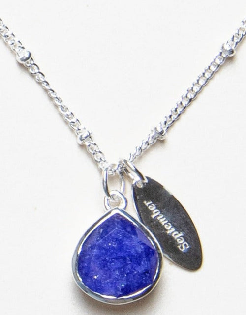 Load image into Gallery viewer, September Blue Sapphire Birthstone Necklace by Tiny Rituals
