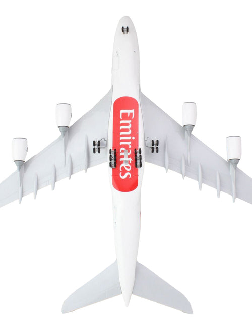 Load image into Gallery viewer, Airbus A380-800 Commercial Aircraft with Landing Gear "Emirates Airlines" (A6-EOG) White with Tail Graphics (Snap-Fit) 1/200 Plastic Model by Skymarks
