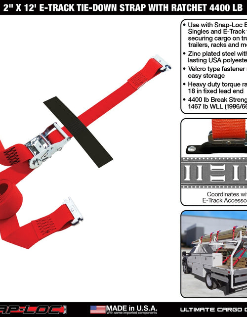 Load image into Gallery viewer, SNAP-LOC 2 in x 12 ft E-Track Ratchet Strap Tie-Down 4,400 lb by SNAP-LOC CARGO CONTROL
