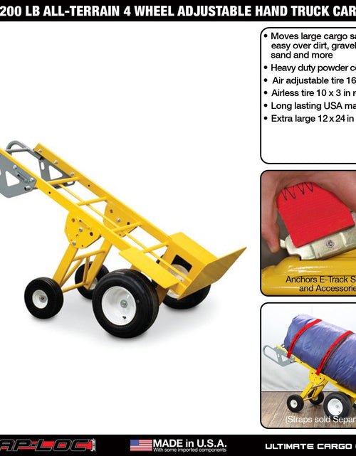 Load image into Gallery viewer, SNAP-LOC 1200 lb Capacity All-Terrain 4 Wheel Adjustable Hand Truck Cart by SNAP-LOC CARGO CONTROL
