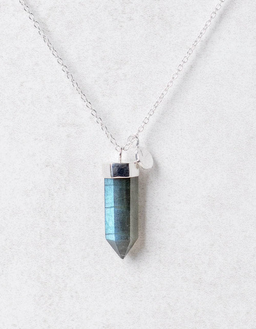 Load image into Gallery viewer, Labradorite Crystal Point Necklace by Tiny Rituals
