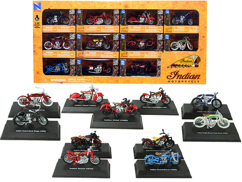 Load image into Gallery viewer, "Indian Motorcycle" Set of 11 pieces 1/32 Diecast Motorcycle Models by New Ray
