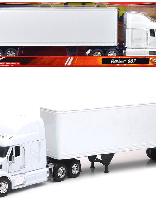 Load image into Gallery viewer, Peterbilt 387 Truck with Dry Goods Trailer White "Long Haul Truckers" Series 1/32 Diecast Model by New Ray
