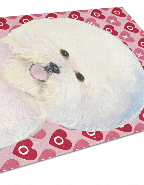 Load image into Gallery viewer, Bichon Frise Hearts Love and Valentine's Day Portrait Glass Cutting Board Large by Caroline's Treasures
