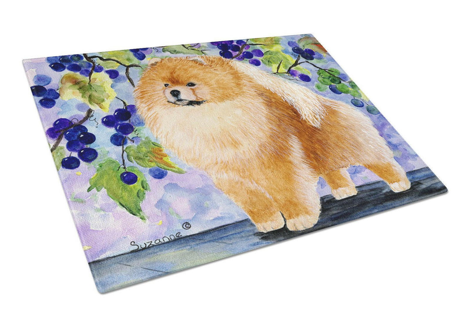 Pomeranian Glass Cutting Board Large by Caroline's Treasures