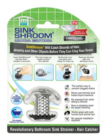 Load image into Gallery viewer, SinkShroom (Ultra Edition) The Hair Catcher That Prevents Clogged Bathroom Sink Drains by TubShroom.com
