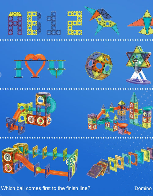 Load image into Gallery viewer, Contixo ST8 Magnetic Light-Up 3D Tiles Building Set – 110 Piece STEM Marble Run Blocks for Kids, Fun Educational Toy for Boys &amp; Girls Ages 3-10+ by Contixo
