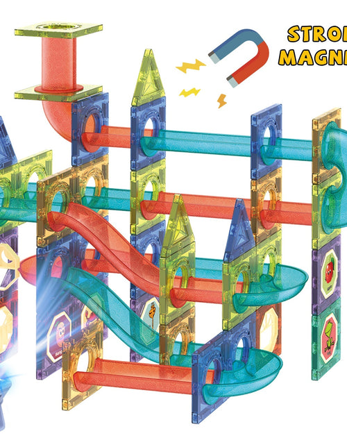 Load image into Gallery viewer, Contixo ST8 Magnetic Light-Up 3D Tiles Building Set – 110 Piece STEM Marble Run Blocks for Kids, Fun Educational Toy for Boys &amp; Girls Ages 3-10+ by Contixo
