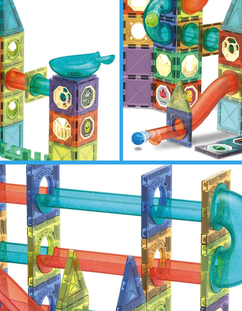 Load image into Gallery viewer, Contixo ST8 Magnetic Light-Up 3D Tiles Building Set – 110 Piece STEM Marble Run Blocks for Kids, Fun Educational Toy for Boys &amp; Girls Ages 3-10+ by Contixo
