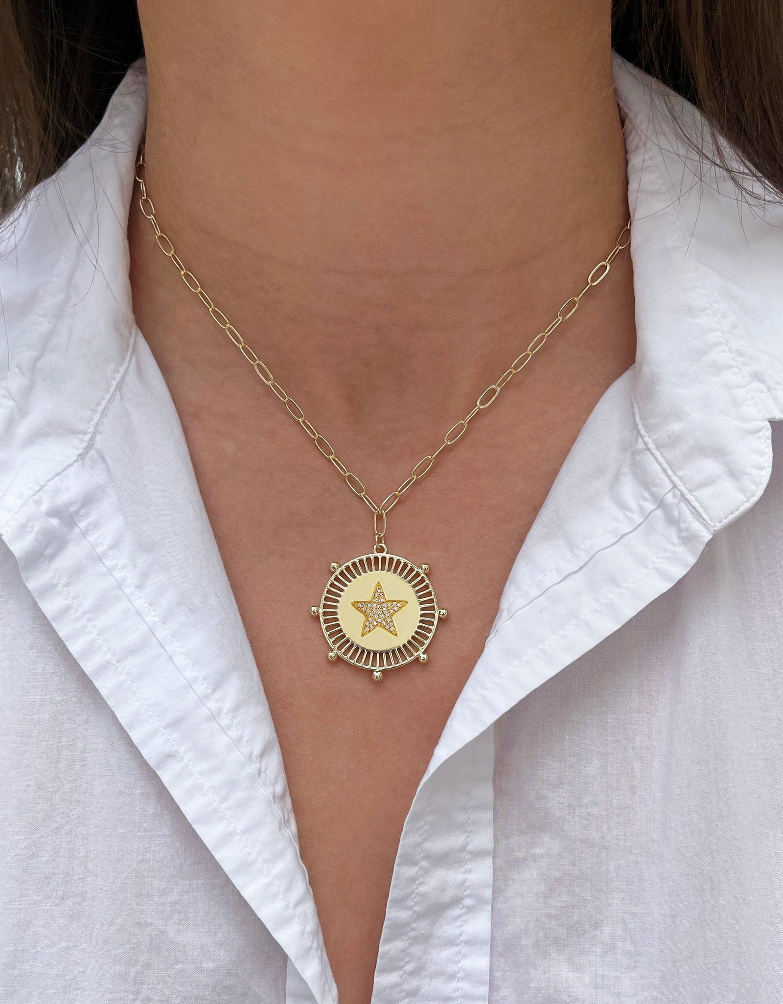 SALE Star Medallion Necklace by Jennifer Miller Jewelry