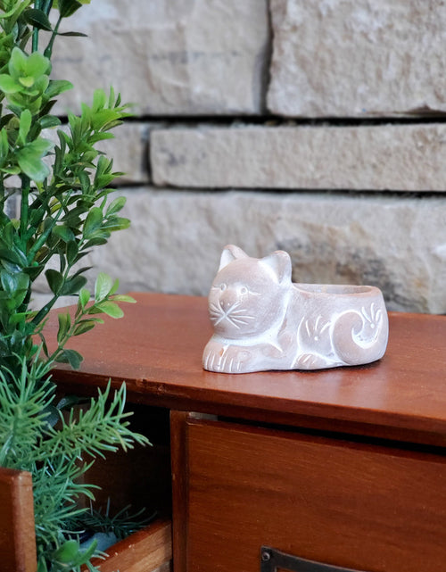 Load image into Gallery viewer, Terracotta Tea Light Candle Holder - Cat by KORISSA
