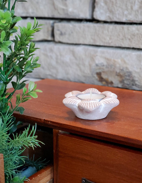 Load image into Gallery viewer, Terracotta Tea Light Candle Holder - Flower by KORISSA
